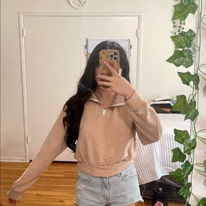 Pink quarter zip sweater